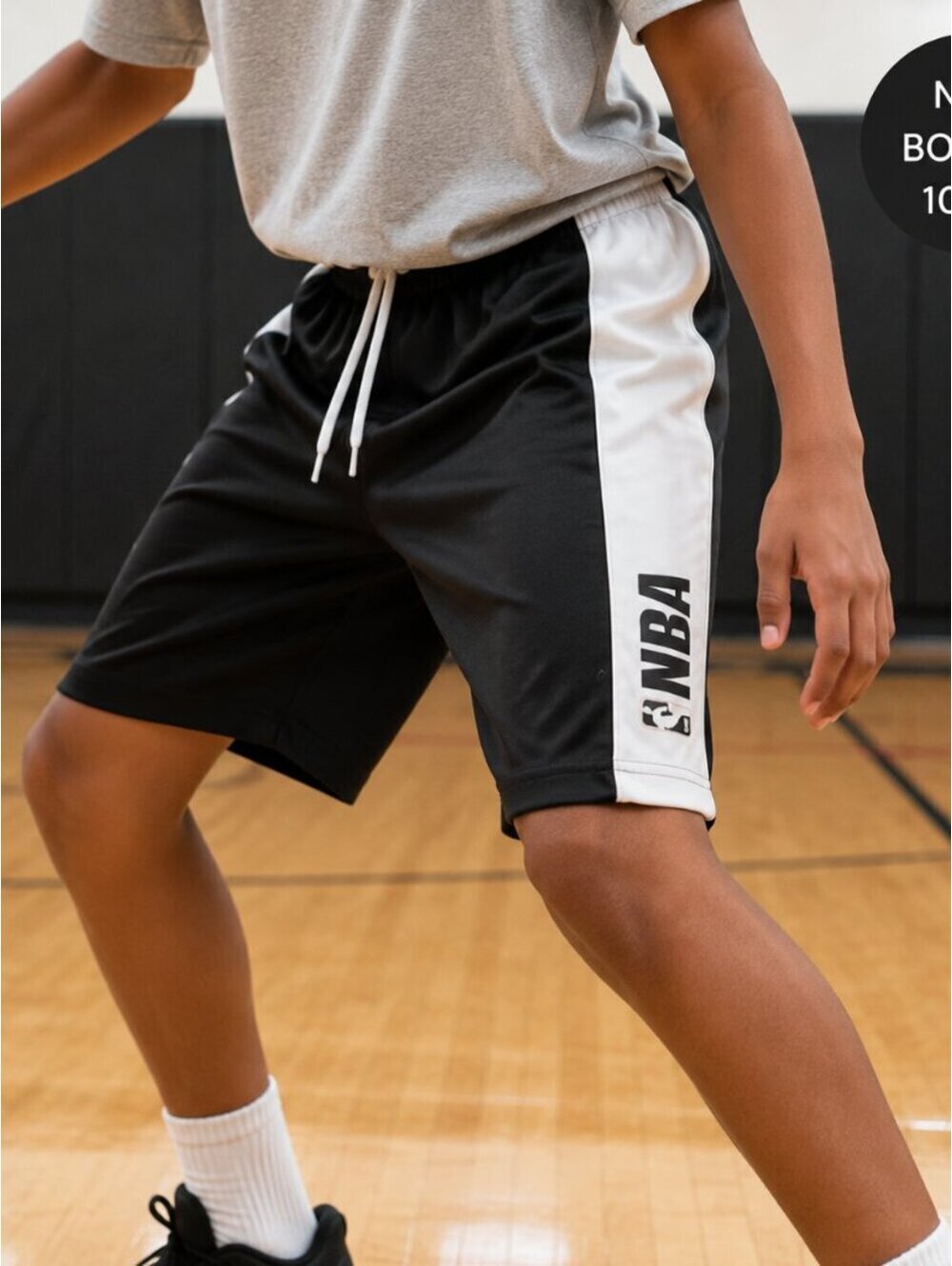 NBA | M | M (10/12) - Black & White Athletic Shorts